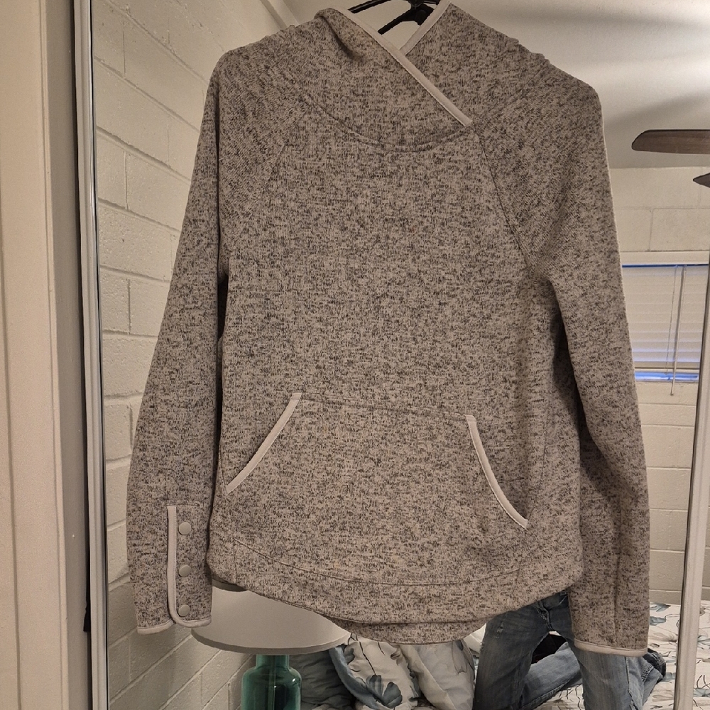 CHAMPION Women's White/Black/Gray Hooded Sweater
